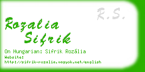 rozalia sifrik business card